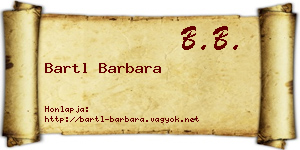 Bartl Barbara névjegykártya